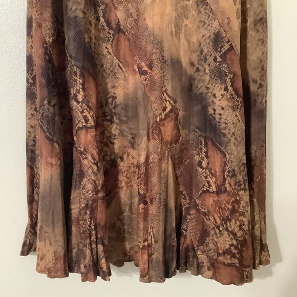 Vintage Y2K Animal Print Snakeskin Fairy Grunge Fairycore Maxi Peasant Skirt 4 - Picture 3 of 8